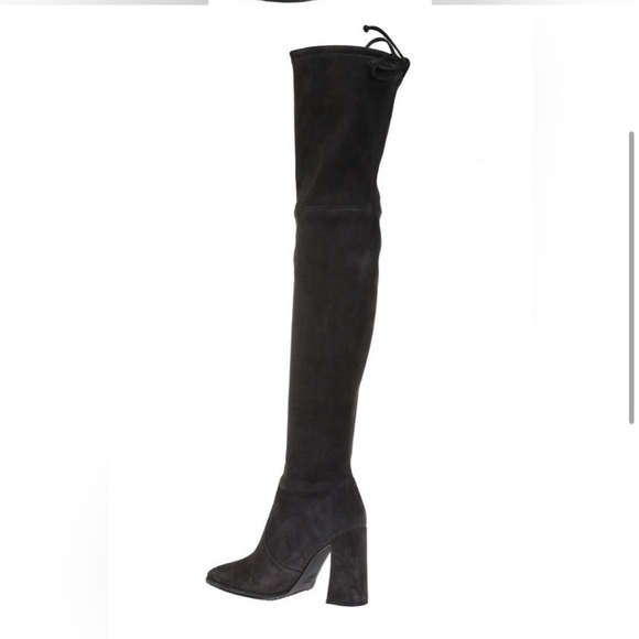 Stuart Weitzman Funland Velvet Black OTK Over The Knee Boots - Picture 4 of 16